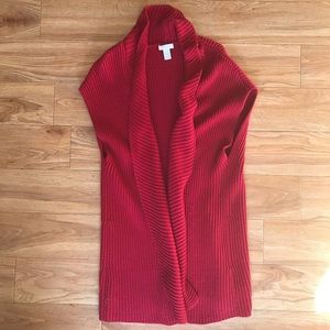 Chico’s Red Sleeveless Sweater Cardigan Size 2